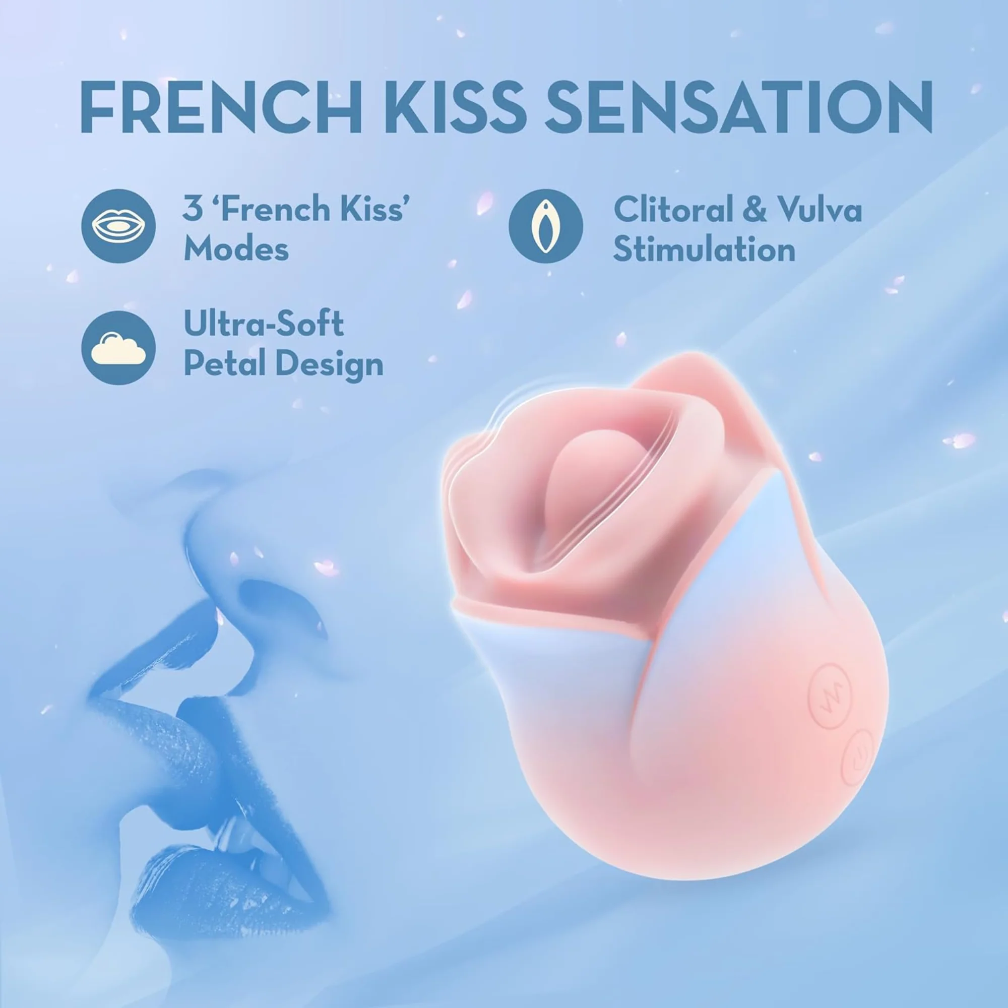 Blush Collection French Kiss Rose Stimulator - Nibbles On Your Clit with Powerful Vibrations! - Image 4