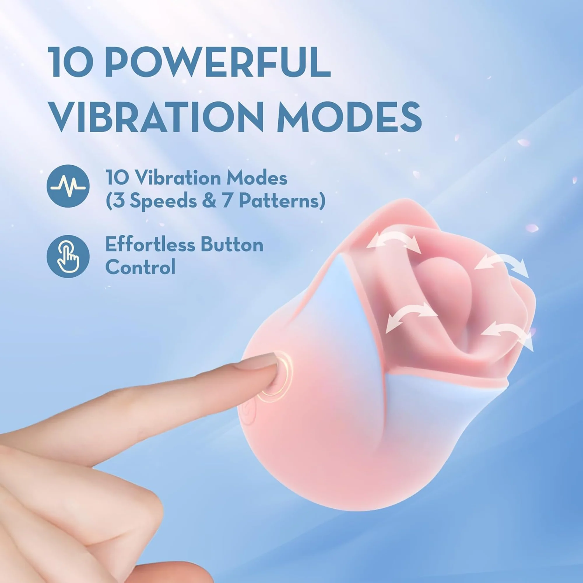 Blush Collection French Kiss Rose Stimulator - Nibbles On Your Clit with Powerful Vibrations! - Image 5