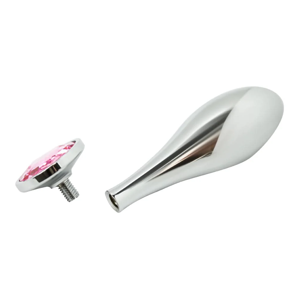 Tail Screw Weighted Metal Butt Plug with Jewel - Detachable Screw Plug - Image 5