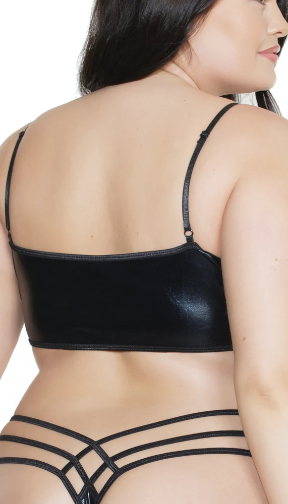 Coquette Wet Look Lingerie Strappy Bralette - Image 4