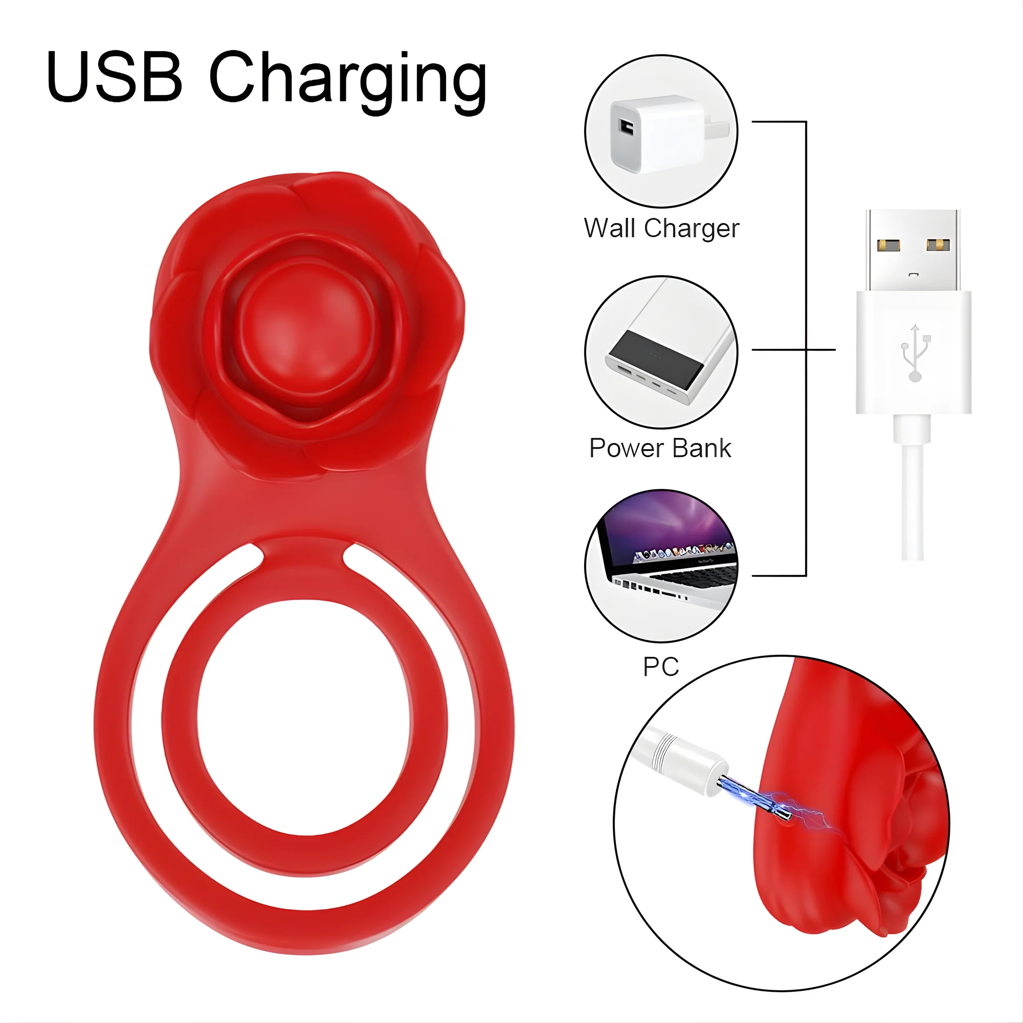 Flower Double C-Ring - Clit Stimulation For Her & Enhanced Erections For You! - Image 10