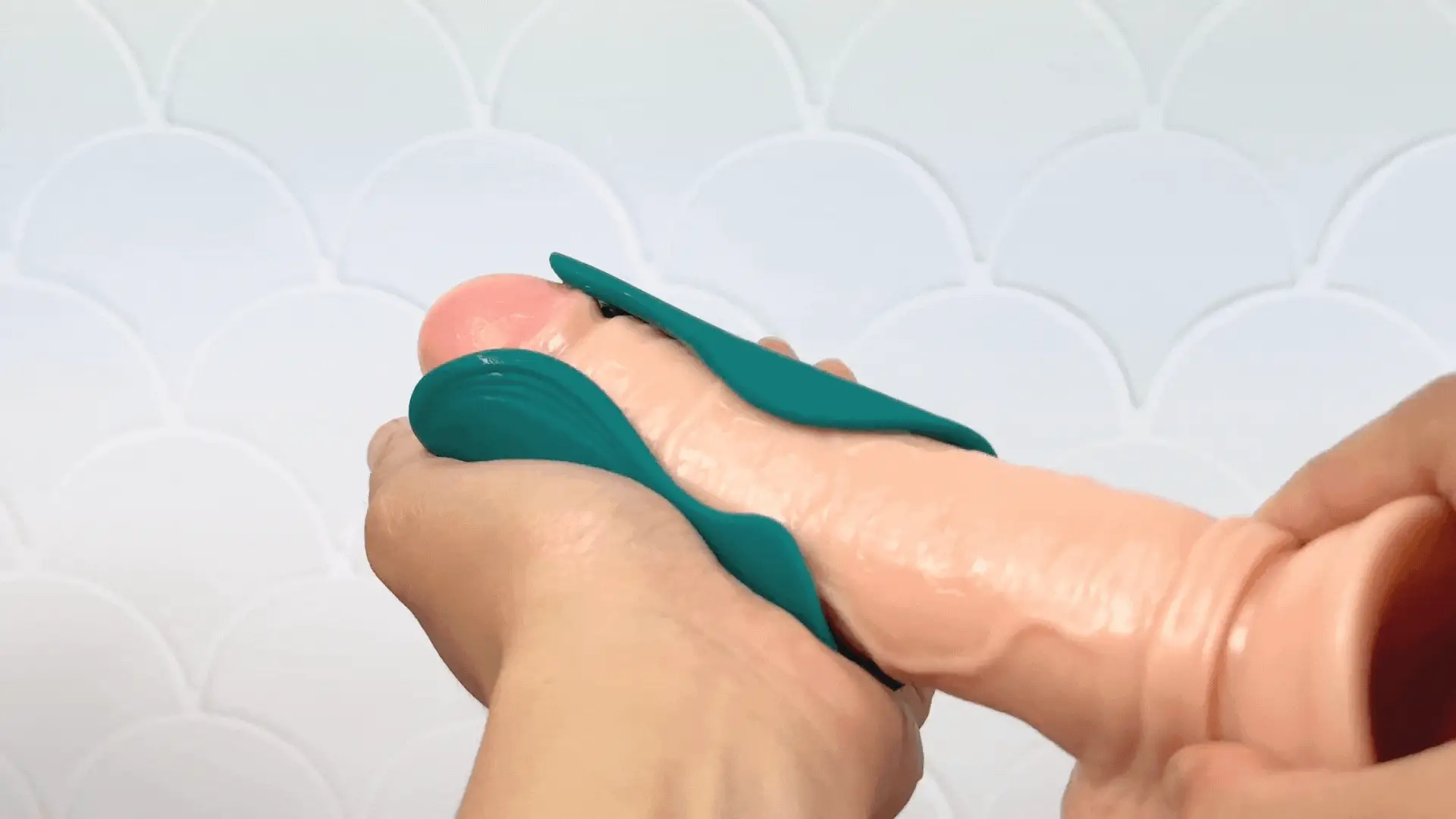 Vibrating Ribbed Silicone Penis Gripper Stroker | Rechargeable HJ & BJ Aide - Image 2