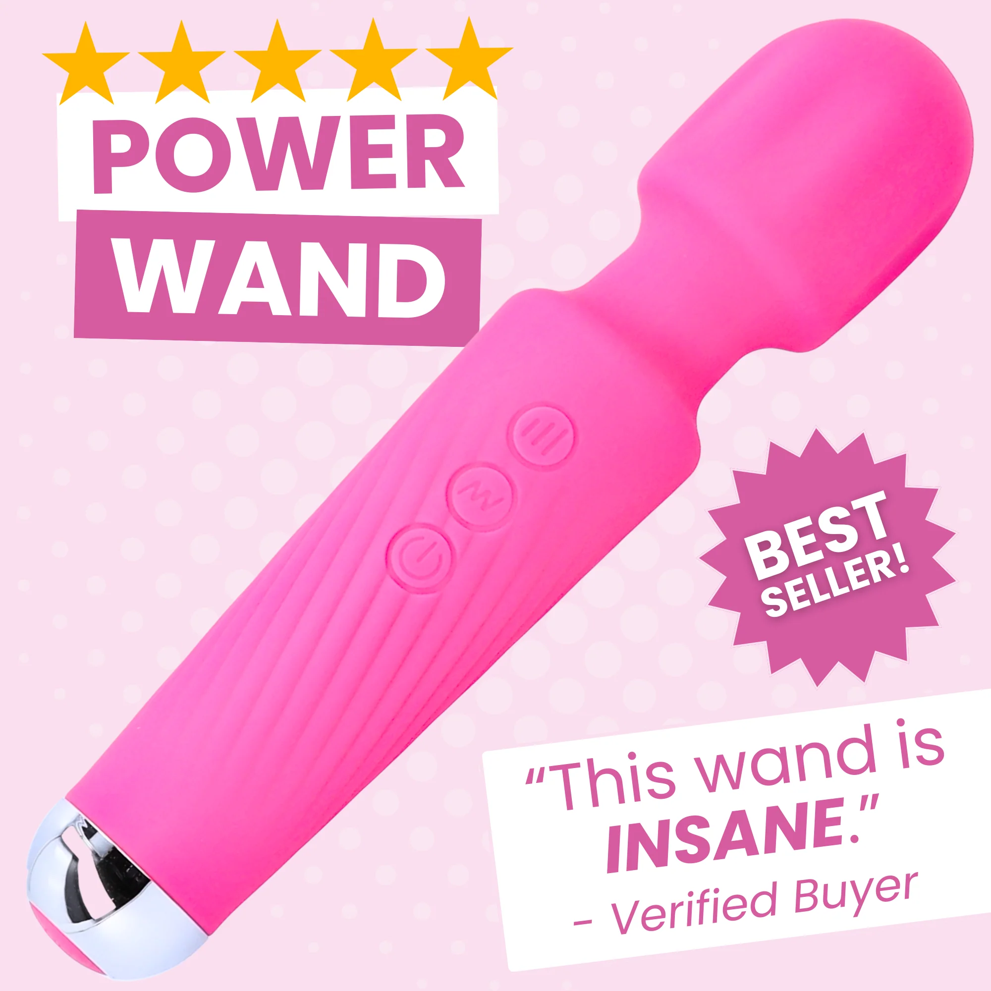 High-Power Silicone Wand Vibrator  (Intense Vibrations!) - Image 4