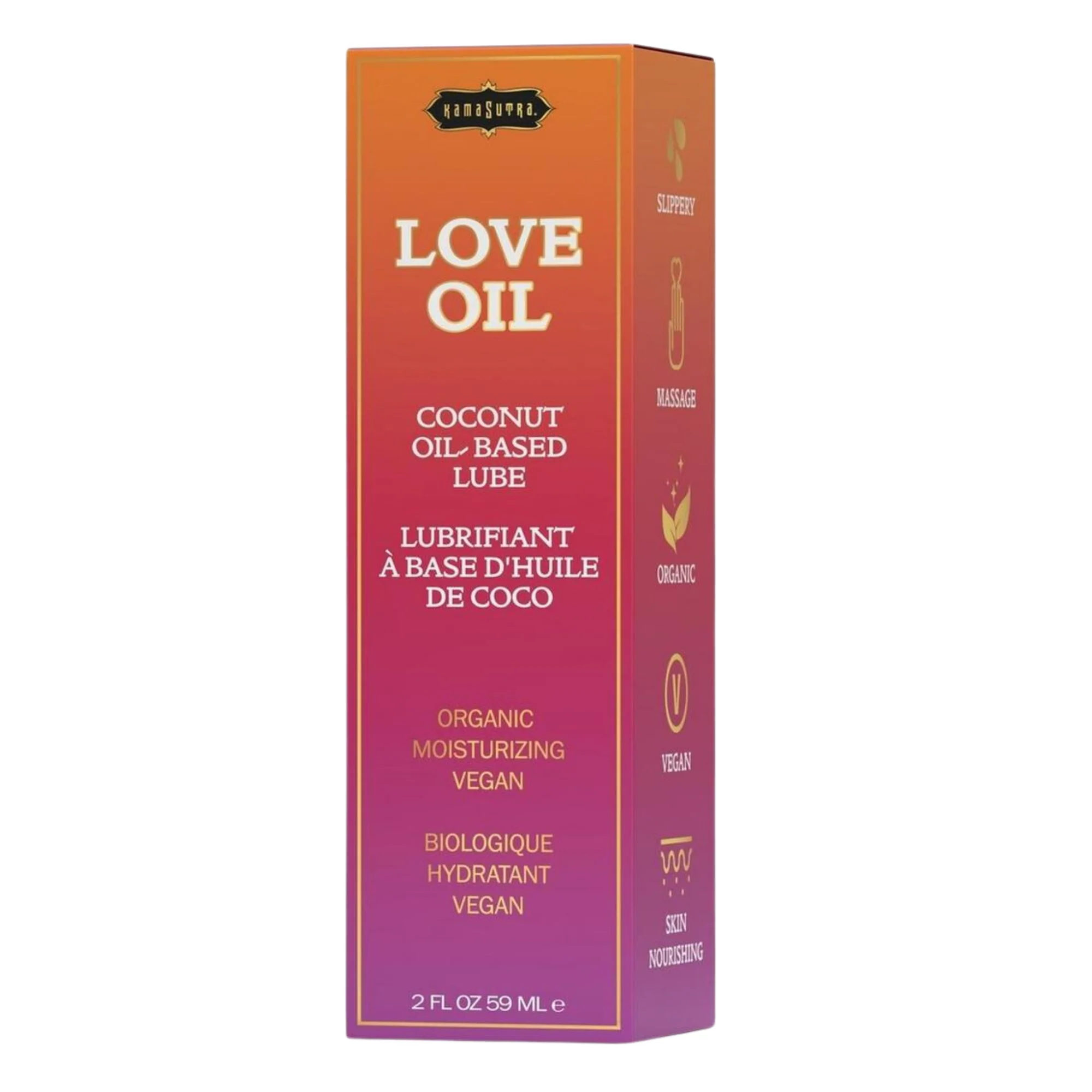 Kama Sutra Love Oil Coconut Oil Based Lubricant and Body Glide 2oz