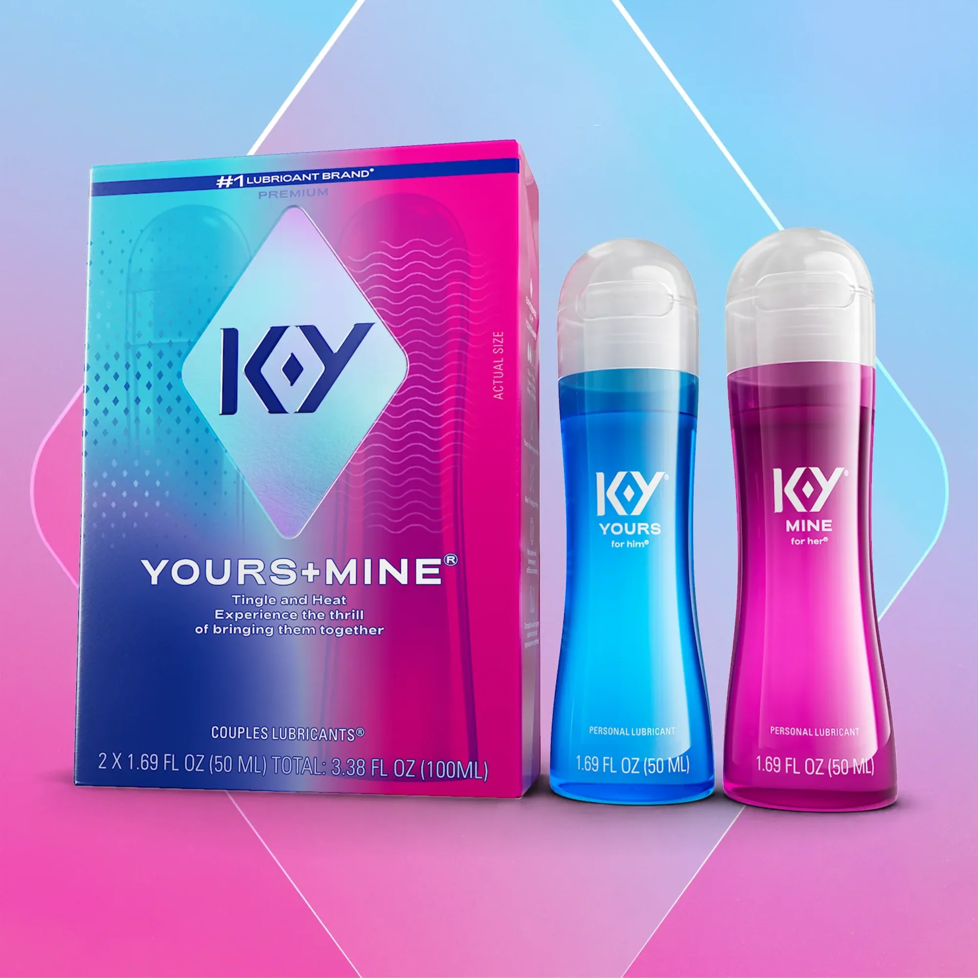 KY Yours and Mine Couples Lubricant Set - Warming for Him, Tingling for Her! - Image 3