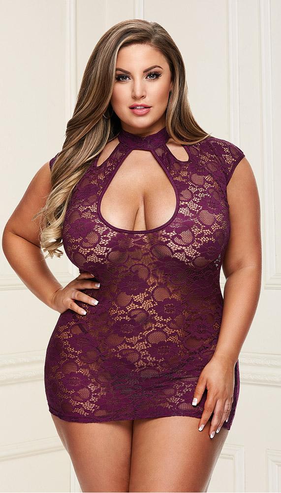 Elegant Lace Keyhole Mini Dress - Image 7
