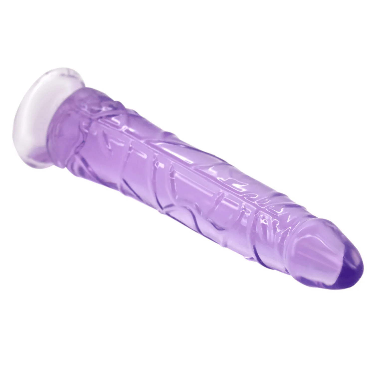 8 Inch Ultra Veined Translucent Jelly Dildo - Image 4