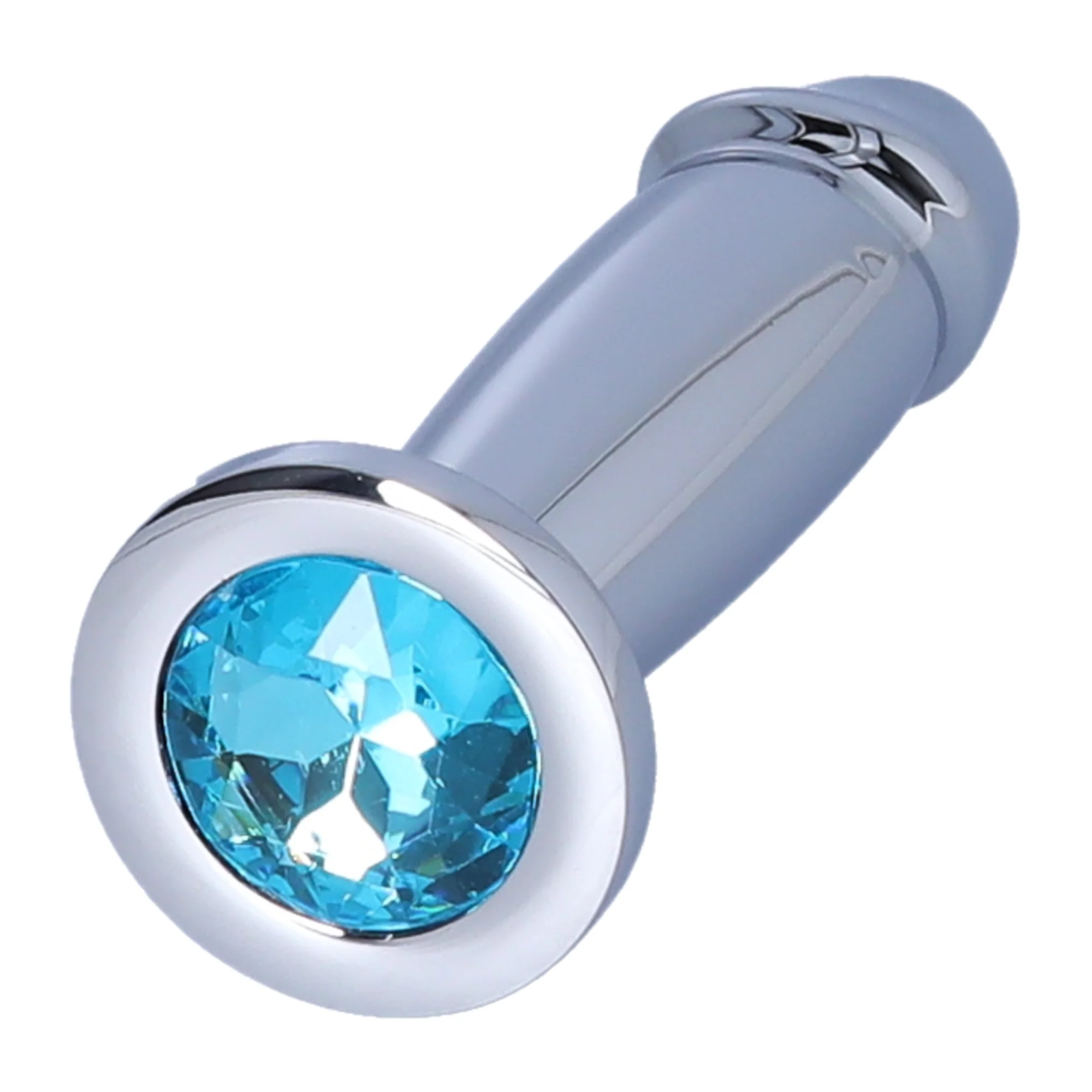 Penis Shape Metal Anal Plug Dildo With Jewel - Image 4