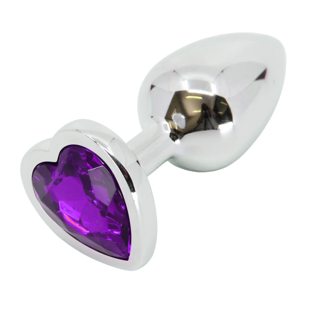 Jeweled Metal Heart Butt Plug - Image 2