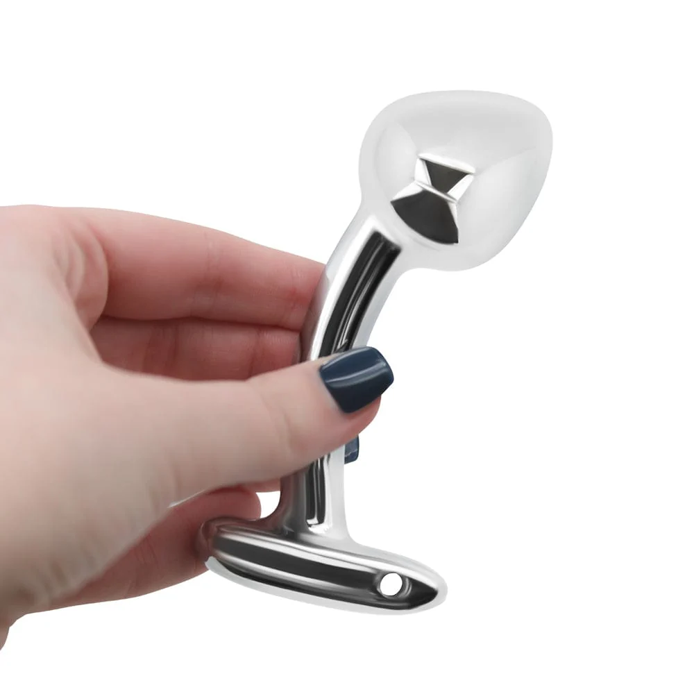 Metal Weighted Prostate Pull Bead Plug With Curved Handle - Image 3