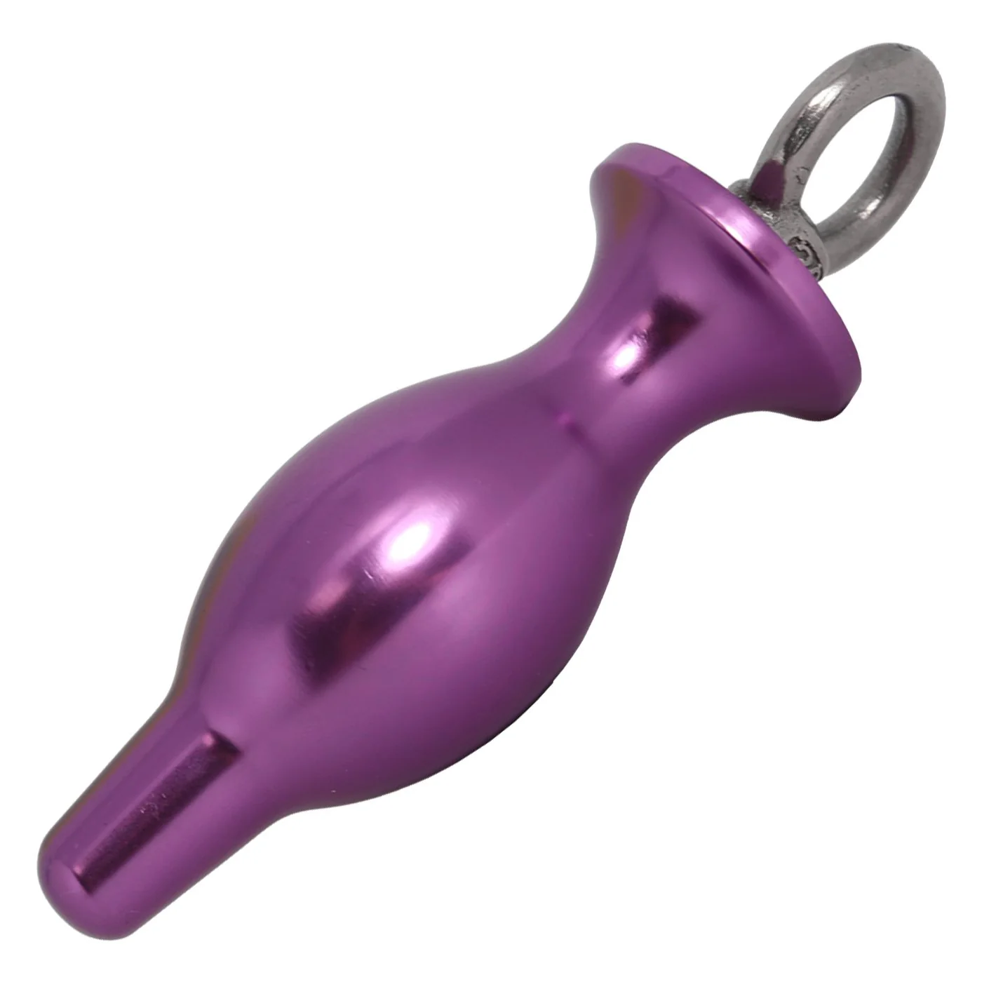 Metal Bulbed Anal Plug With Pull Ring - Image 2
