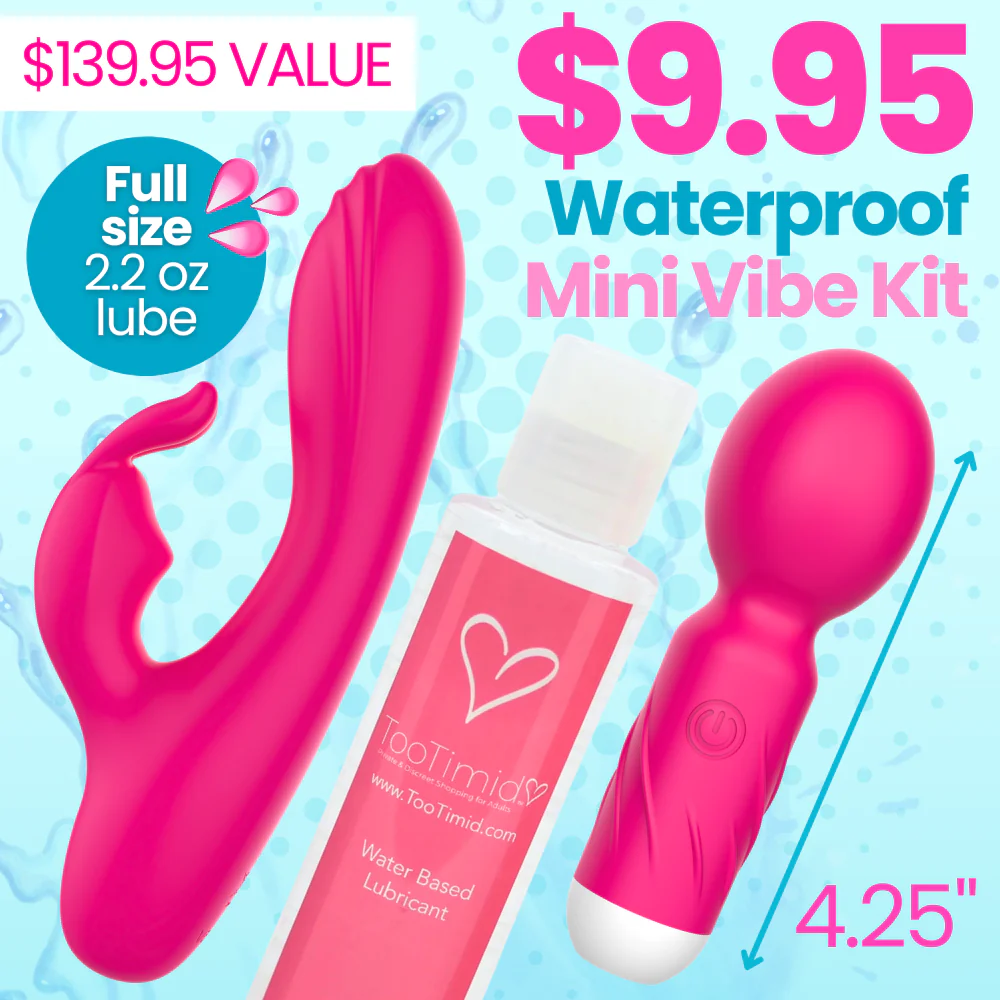Mini Waterproof Vibes Kit - Includes Full Size 2.2oz Water-Based Lube! | Have Stress-Melting Bubble Bath Orgasms!