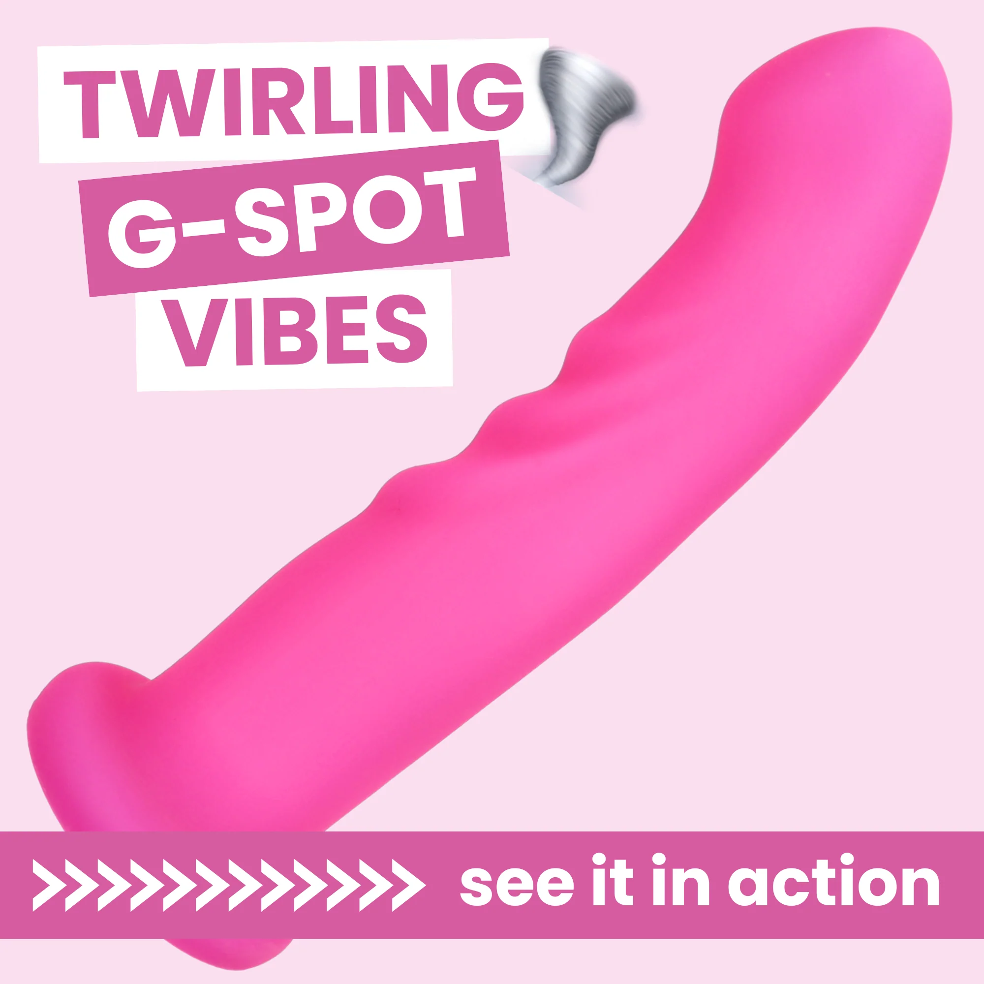 Silicone Twirling Suction Cup G-Spot Dildo - Rotates Against Your G-spot for Easy Squirting Orgasms!