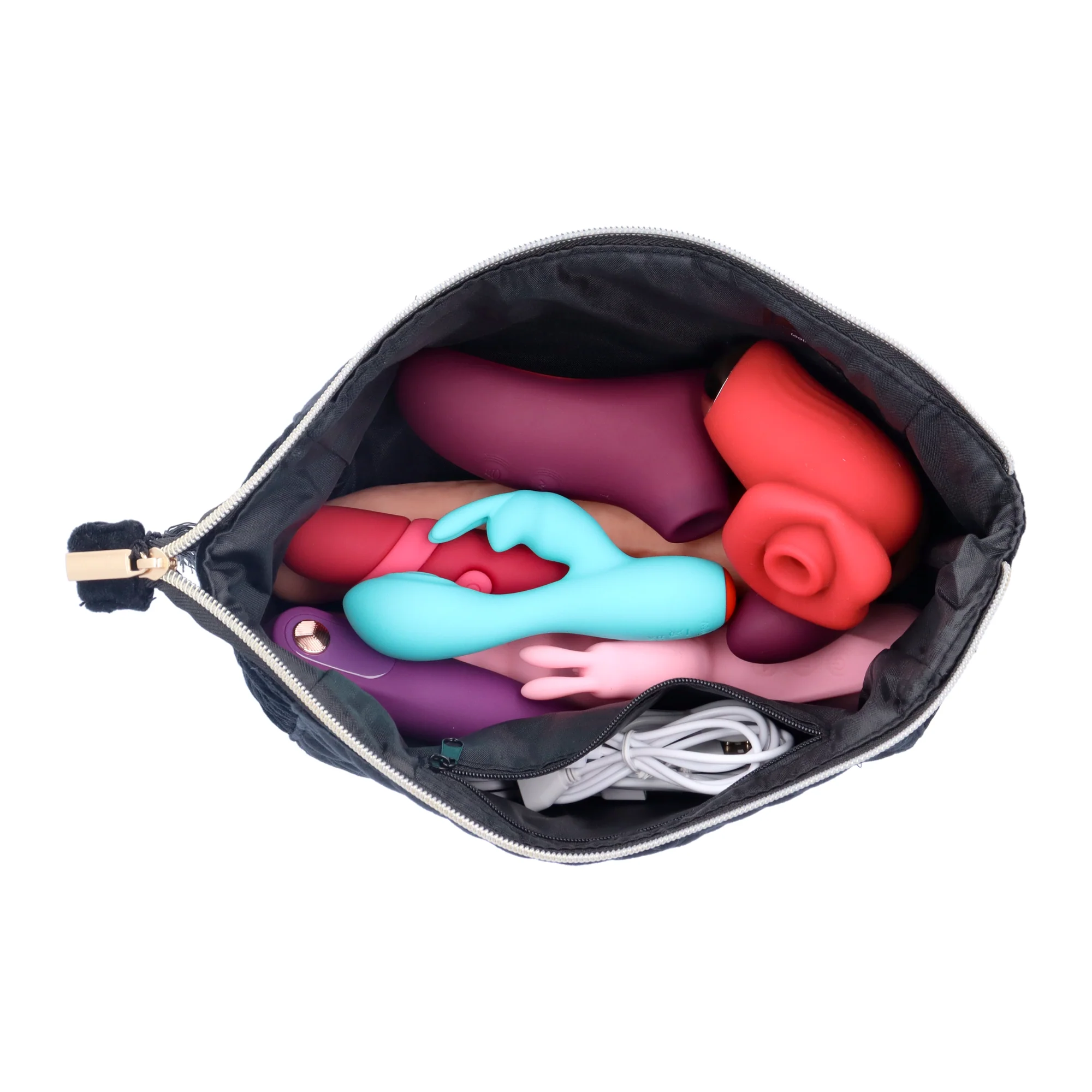 Classy Quilted Fabric Storage Bag for Your Sex Toys and Lubes - Image 2
