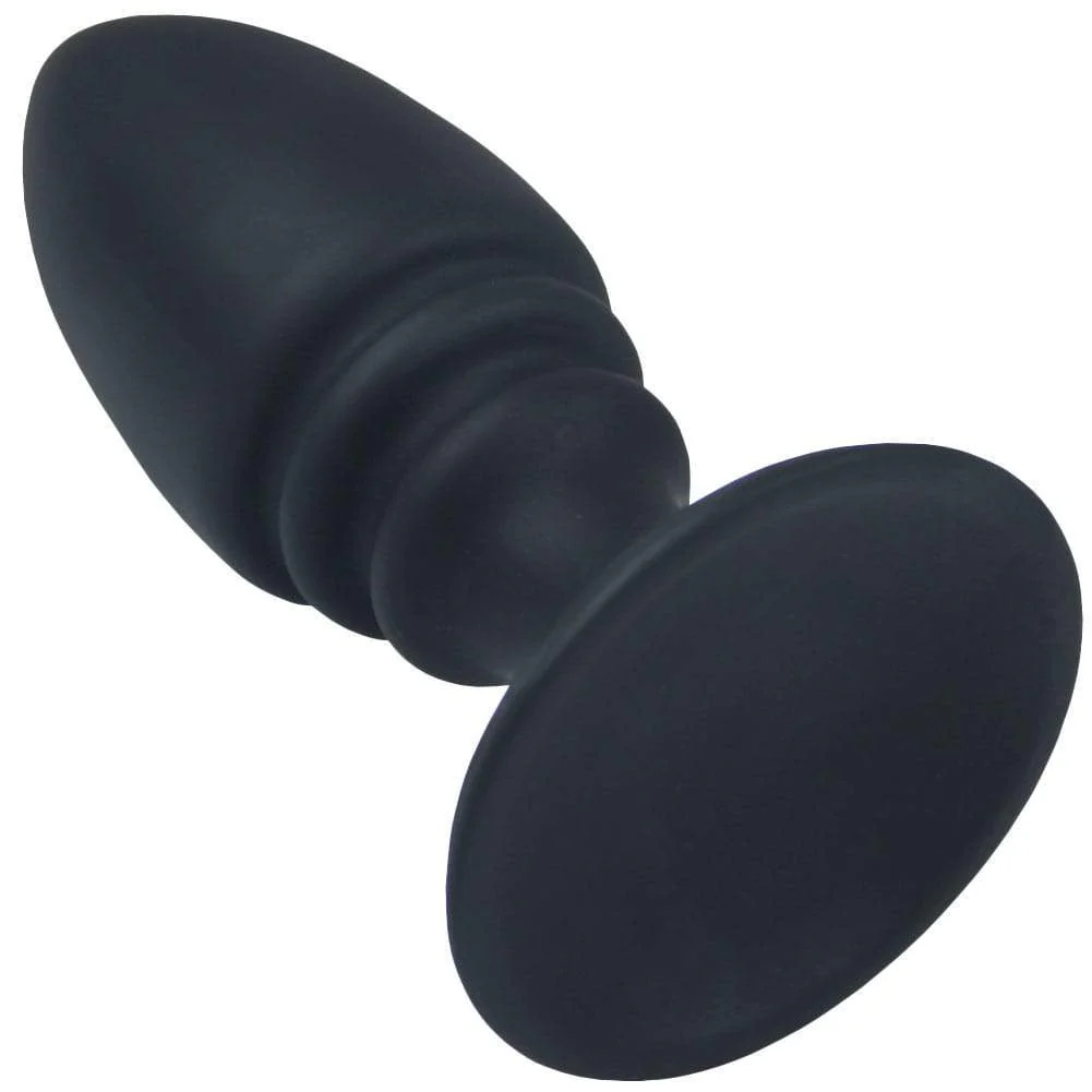 Rippled Silicone Anal Plug With Flat Suction Base - Image 4