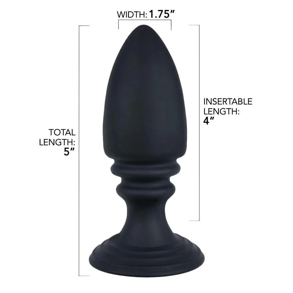 Rippled Silicone Anal Plug With Flat Suction Base - Image 5