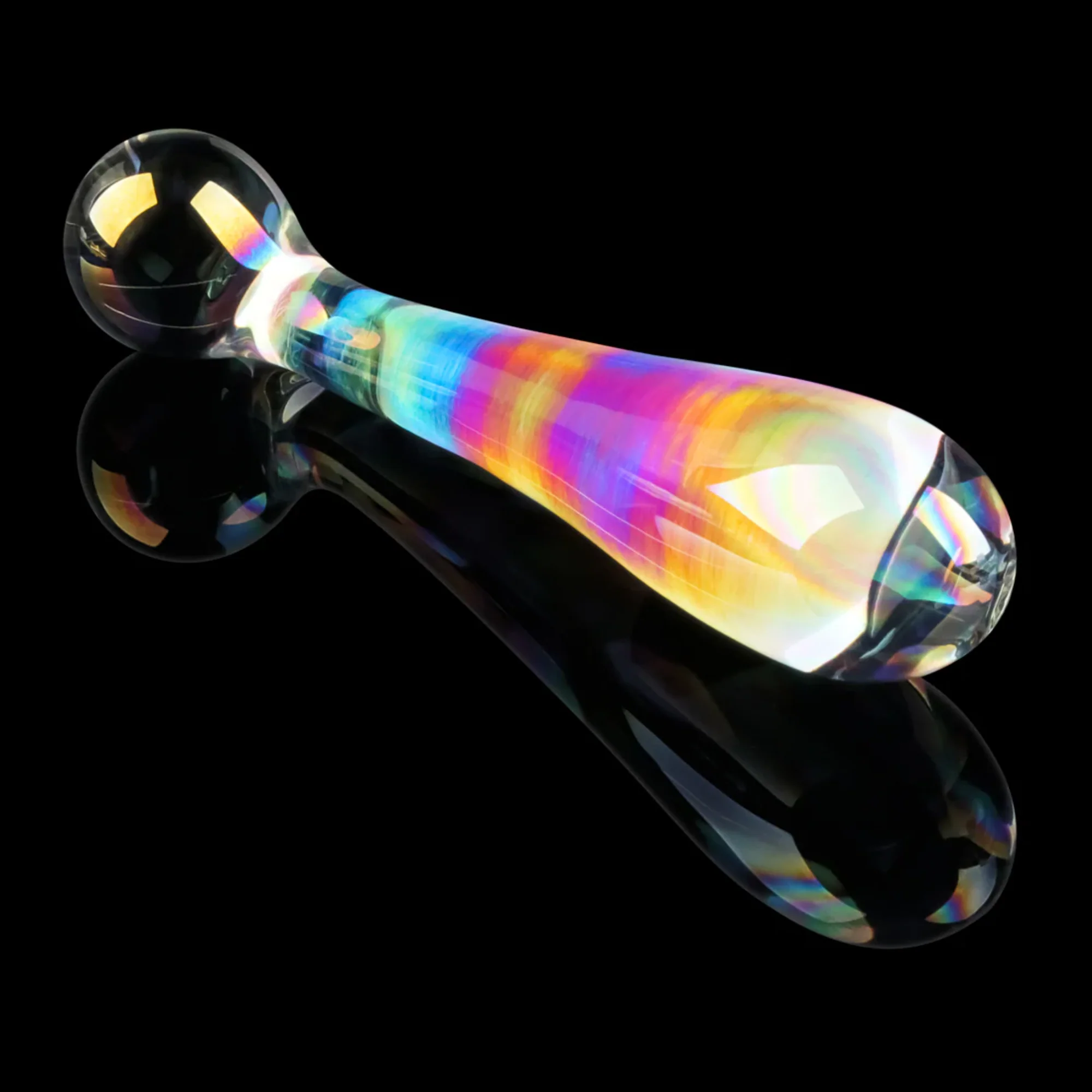Dual-Ended Twilight Gleam Glass Dildo - Stunning Prismatic Shimmers! - Image 8