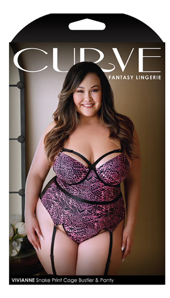 Vivianne Snakeskin Cage Bustier & Panty Set - Image 3