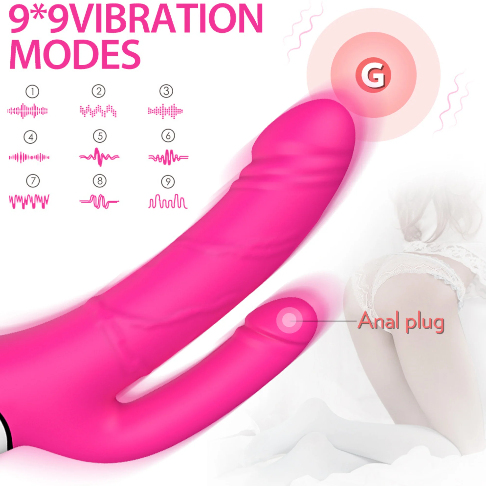 Waterproof Silicone Double Penetrating Vibe - Dual Motors! - Image 7