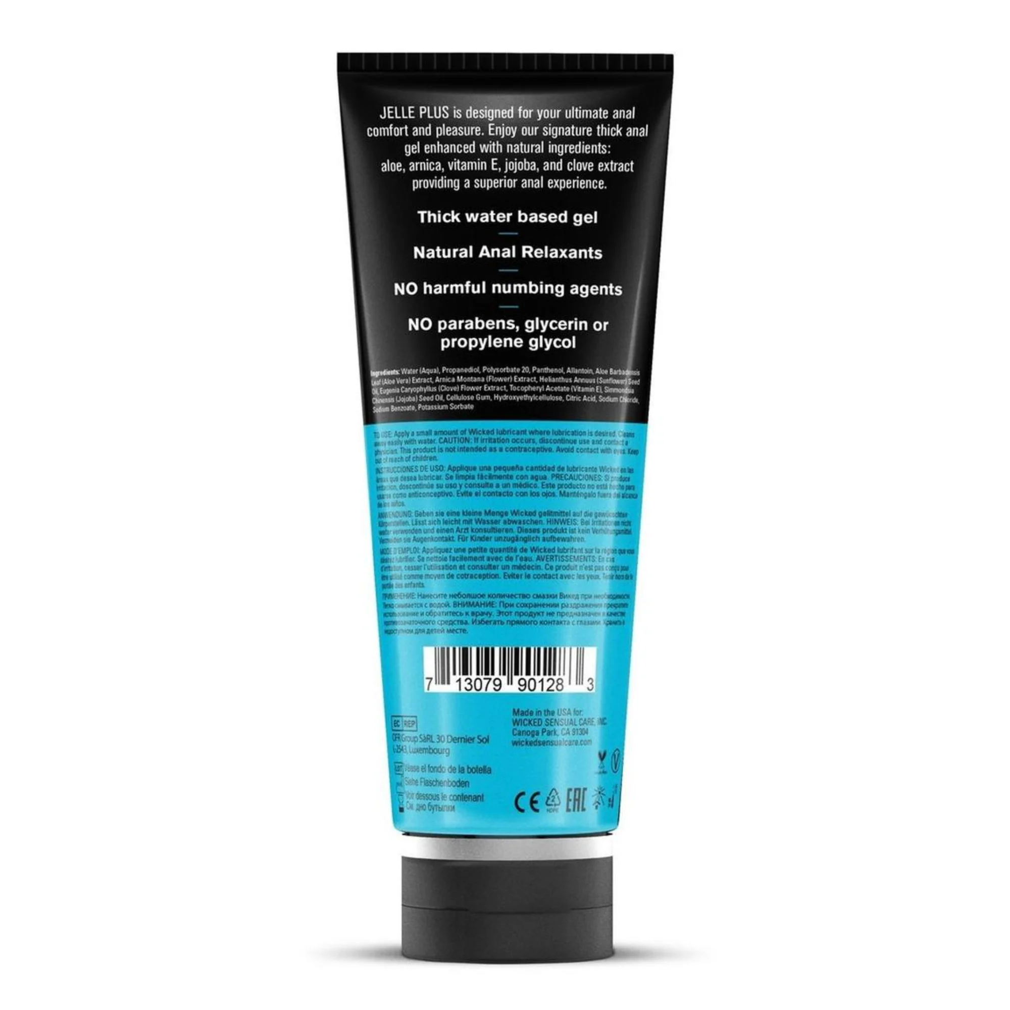 Wicked Jelle Plus Water Based Anal Lubricant with Relaxants - Image 2